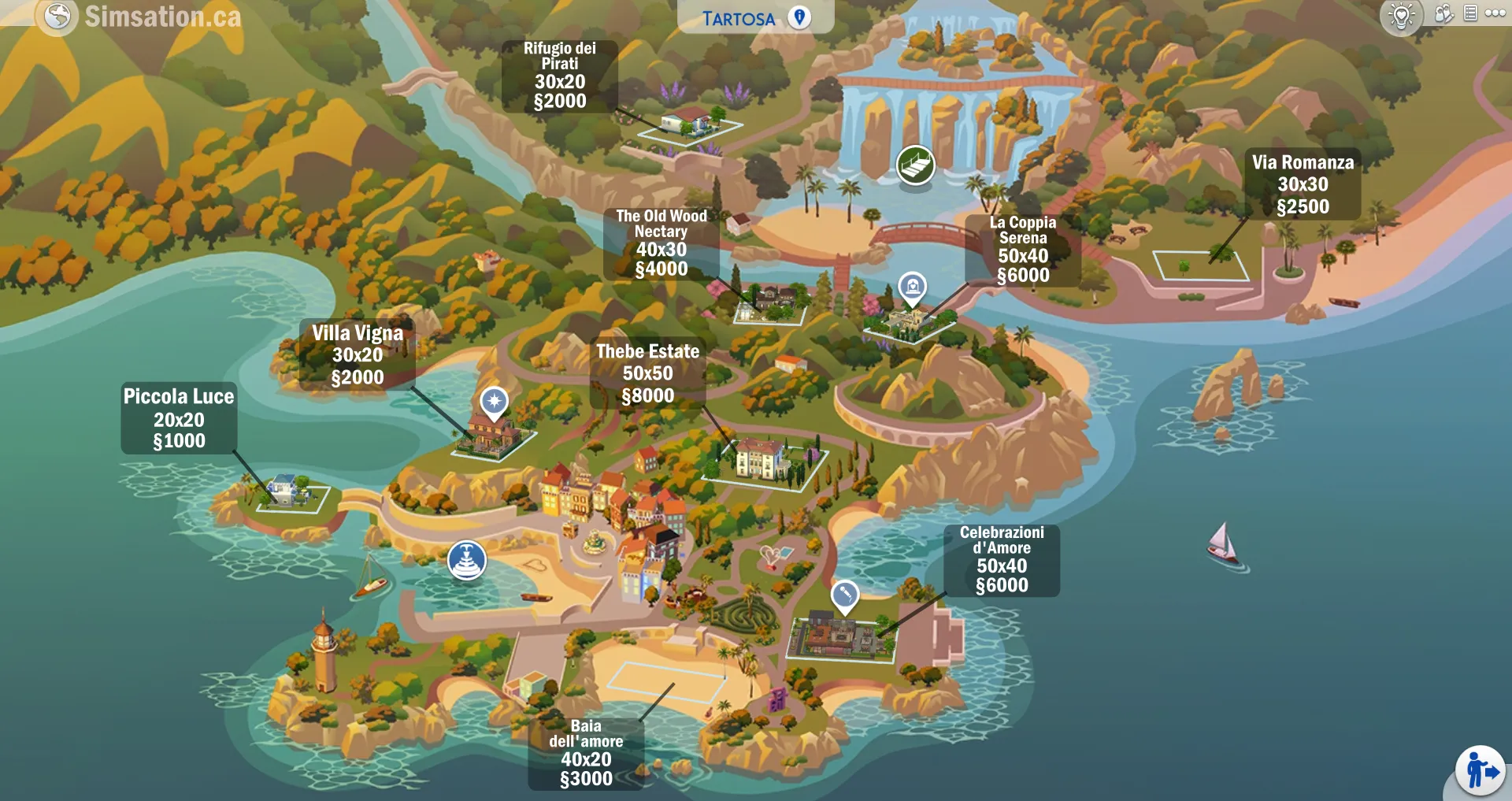 Labelled map of Tartosa